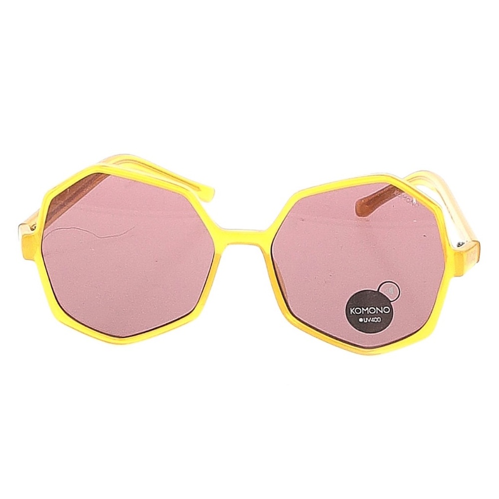 Komono Sunglasses Oversized Gold NEW Bonnie geometric - Picture 2 of 11